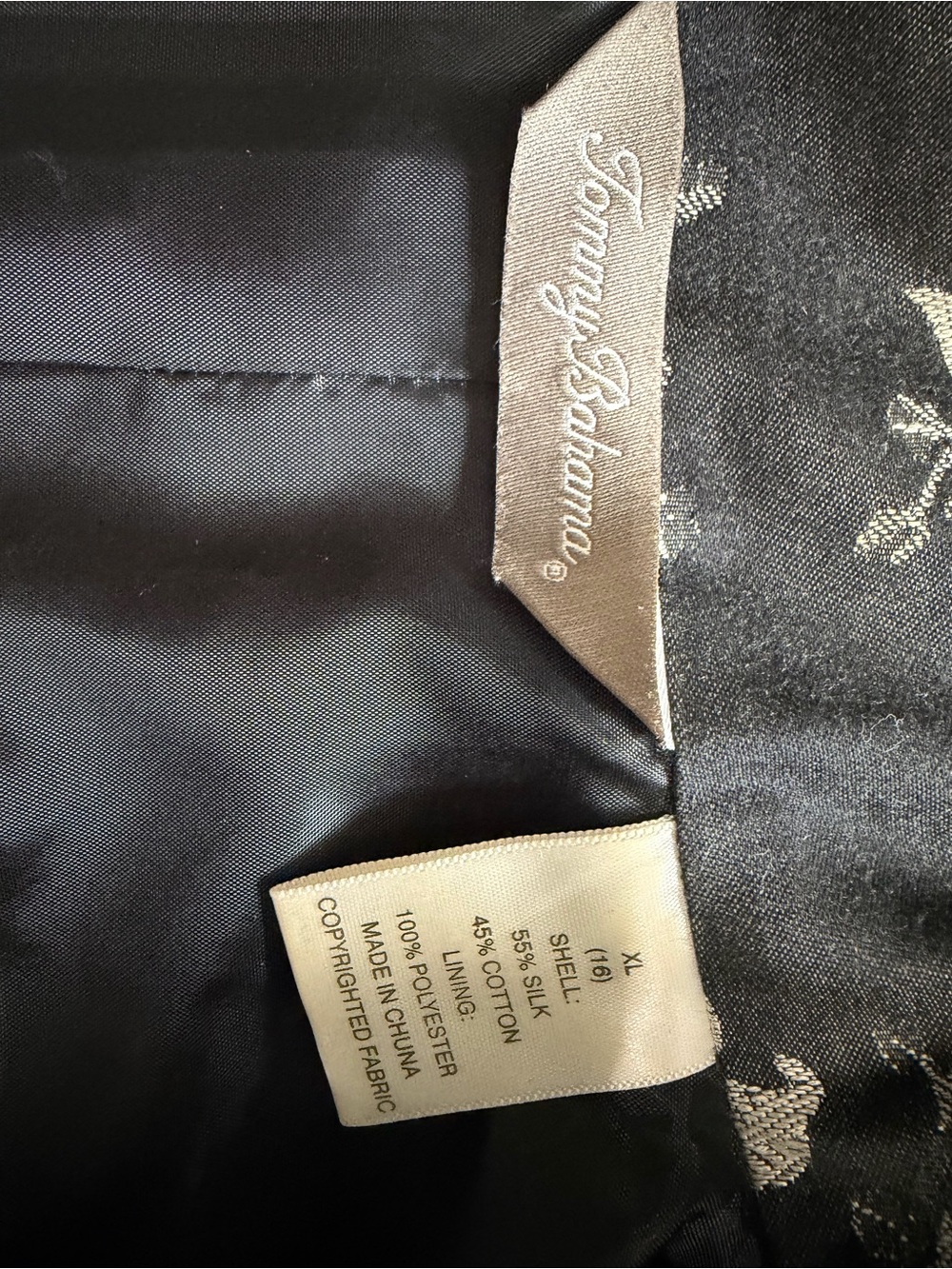 Womens XL Black Floral Silk Blend Swing Jacket - Picture 5 of 10